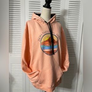 LONE ROCK Clothing jacket with hood, orange hoodie. SIZE 2XL